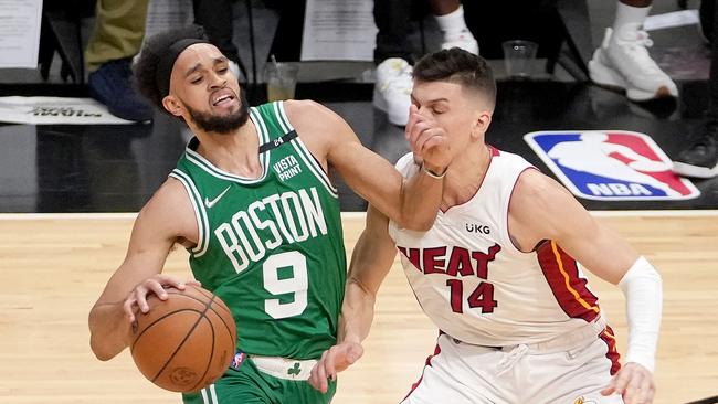 Derrick White of the Boston Celtics. Photo by Eric Espada/Getty Images