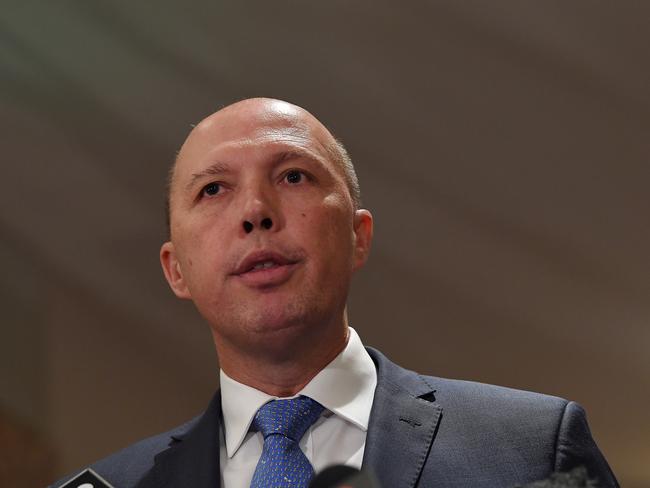 Home Affairs Minister Peter Dutton says he is open to a recommendation the age for visa cancellation be lowered from 18 to 16. Picture: AAP /Joe Castro