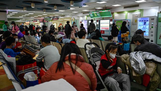 Hospitals have been overwhelmed with sick children. Picture: AFP