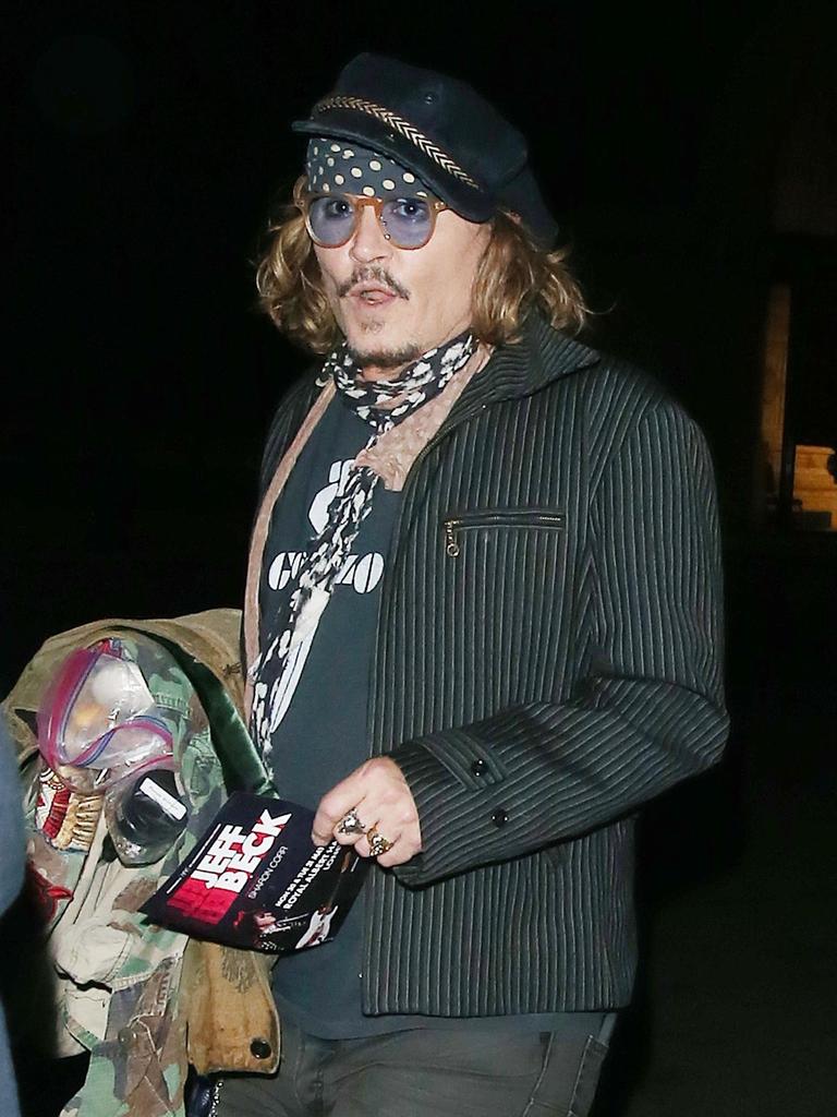 Johnny Depp leaves the Royal Albert Hall after his gig with Jeff Beck. Picture: Backgrid