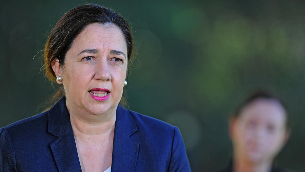 Premier Annastacia Palaszczuk announces Greater Brisbane’s three-day lockdown. Picture: NCA NewsWire / John Gass