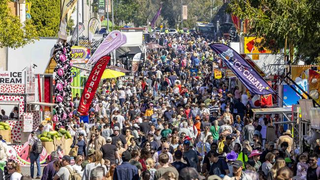 Crowds on day one of the Ekka Royal Queensland Show at Brisbane Showgrounds, Saturday, August 12, 2023 – Picture: Richard Walker