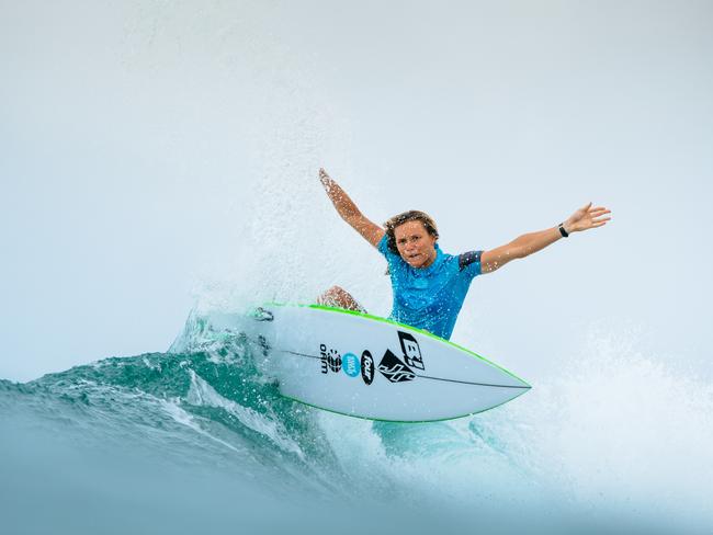 Keely Andrew hits the Snapper Rocks lip.