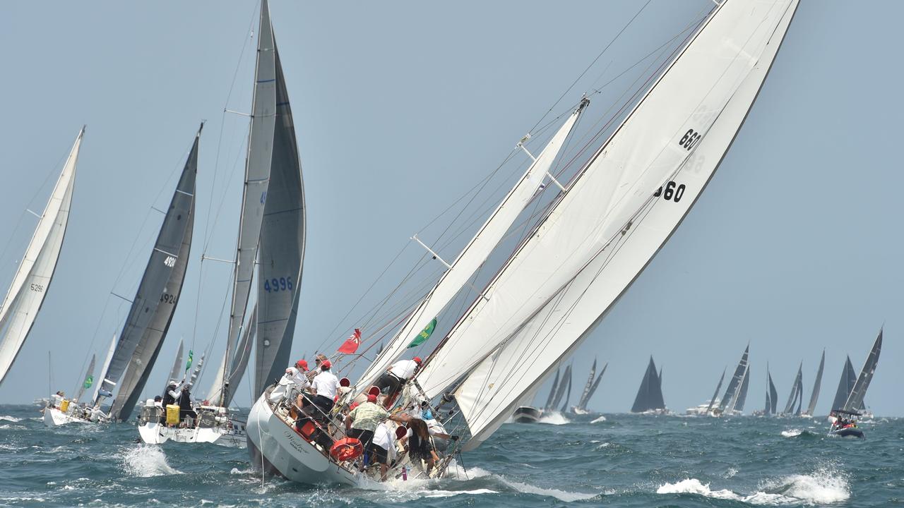 A 2019 yacht sail out of Sydney Harbour at the start of the Sydney to Hobart yacht race. (Photo: Peter PP