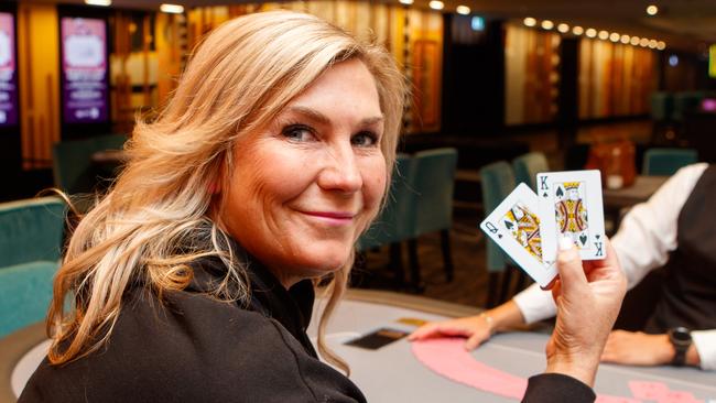 Celebrity Poker Player, Jackie Glazier, who once won $450,000 at one Vegas tournament and has career poker earning of $US1.4m, will be contesting the upcoming Poker tournament at SkyCity Picture Matt Turner.