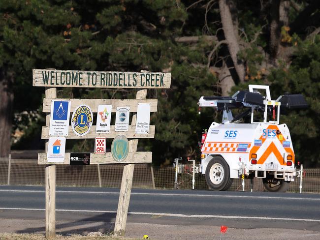 The scene of the truck crash into Montessori Macedon Ranges Pre-School in Riddells Creek. Picture: Ian Currie