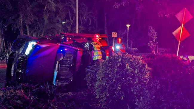 BMW crashes on the Esplanade between Esplanade and McKenzie Street. Picture: Supplied.