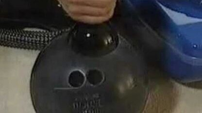 One purported to show a vacuum which could suck up a bowling ball. Picture: Supplied