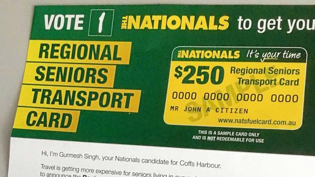 The $250 transport card was a pre-election commitment. Picture: Contributed