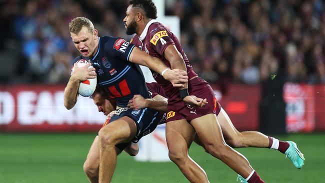 Tom Trbojevic has been cleared by the NRL to play for Manly after he copped a head knock in the State of Origin opener. Picture; Mark Kolbe/Getty Images