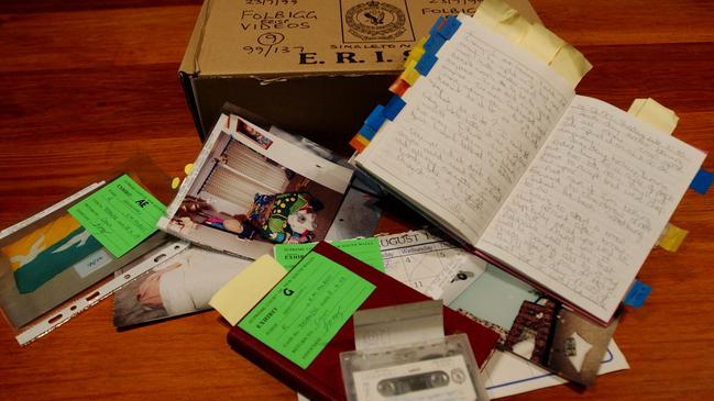 Evidence including diaries that led to Kathleen Folbigg's conviction for killing her four children. Picture: Dean Lewins