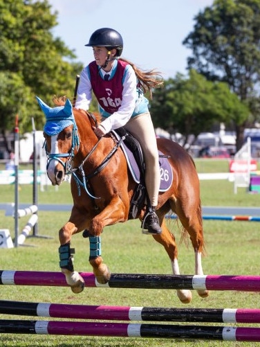 Holley Mclean at the 2023 PQC State Showjumping Championships.