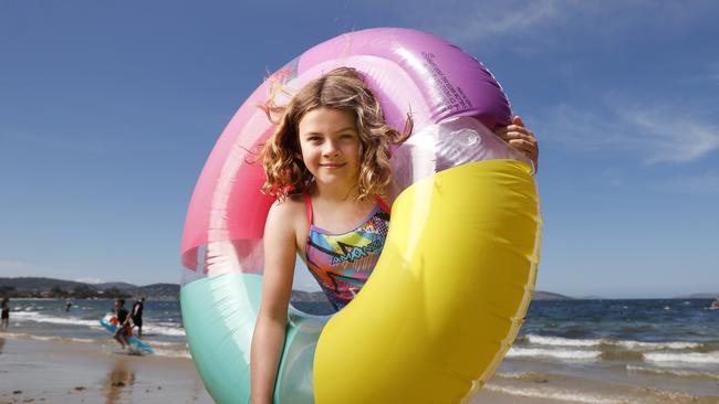 Ruby Proposch 9 of Hobart at Bellerive Beach enjoying the Summer weather. Picture: Nikki Davis-Jones