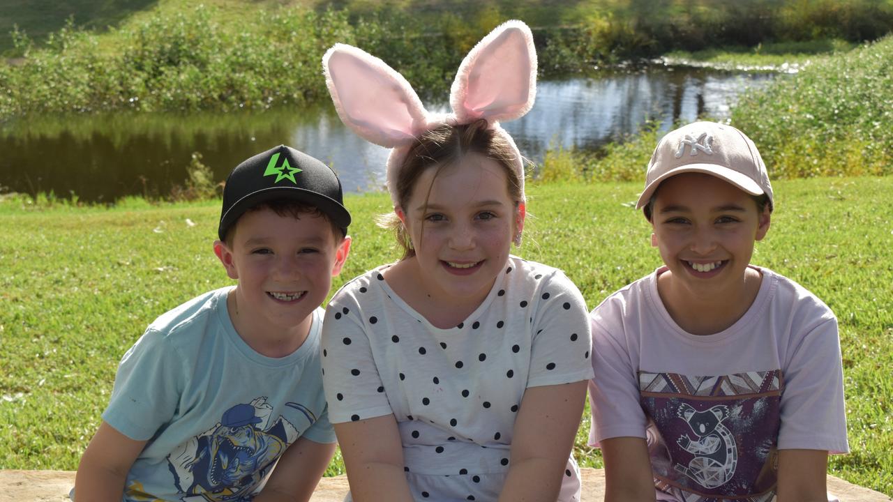 Archer, Adelaide and Sienna at Roma's Easter in the Country 2023. Picture: Chloe Cufflin.