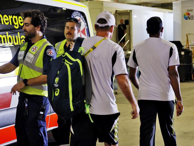 DAILY TELEGRAPH - 4.1.25Australia take on India in day 2 of the 5th and final test in Sydney today. Indian superstar Jasprit Bumrah walks through the bowels of the SCG to a waiting car that takes him to a medical centre for scans on an injury.  Picture: Sam Ruttyn