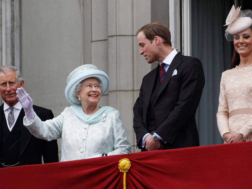 The royals on the balcony of Buckingham Palace during the finale of the Queen’s Diamond Jubilee celebrations in 2012. Picture: Stefan Wermuth - WPA Pool/Getty Images