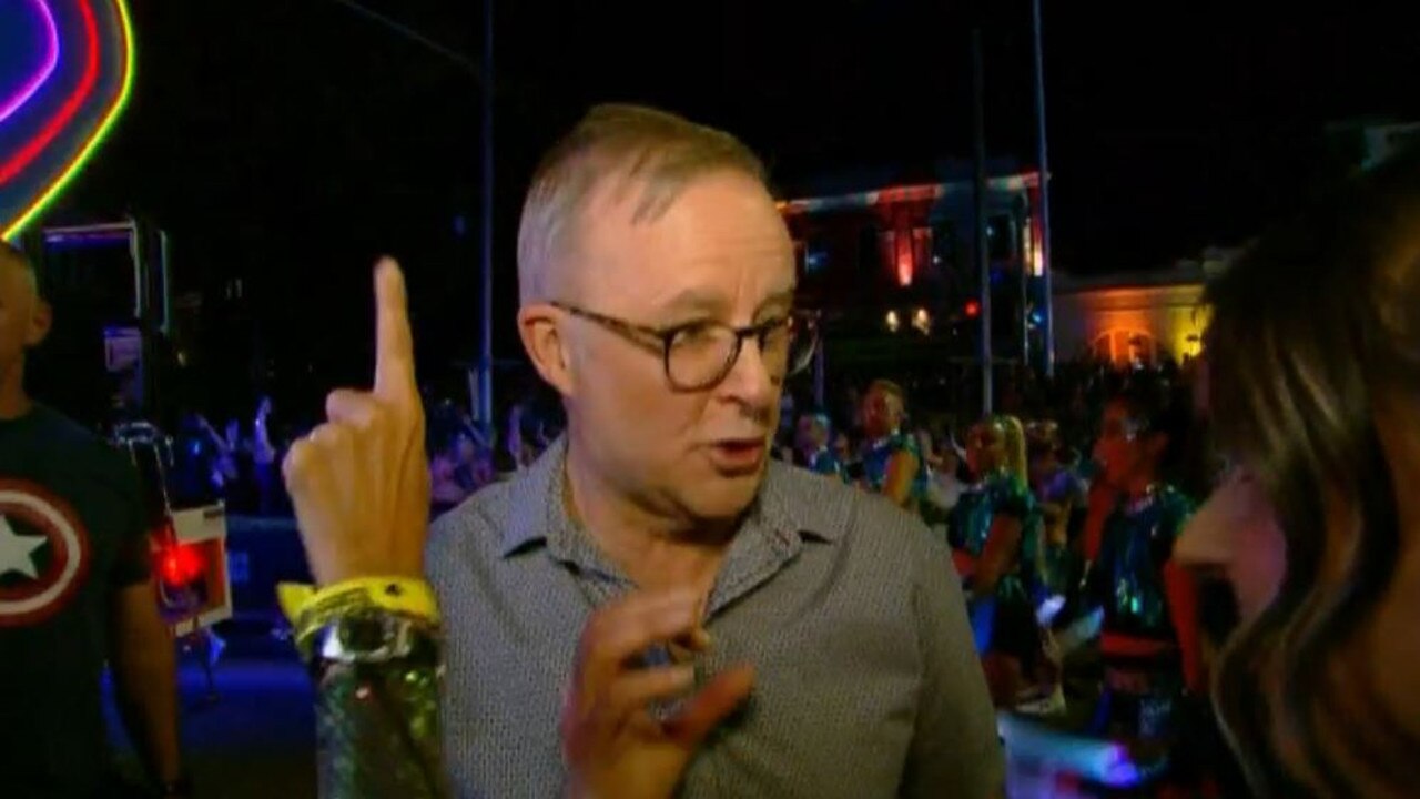 Anthony Albanese at the Mardi Gras. Picture: Channel 10