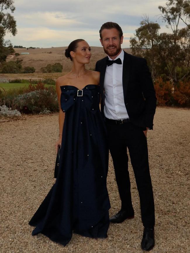 Daisy Buckland and Ned Raggatt together at a friend’s wedding. Picture: Instagram