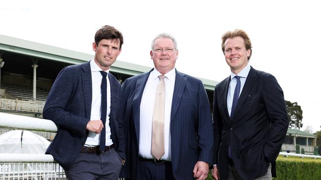 Anthony Cummings with sons, James Cummings and Edward Cummings. Picture: Tim Hunter