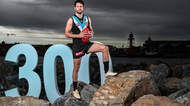 Travis Boak will play game 300 this week Picture: Sarah Reed/Getty Images