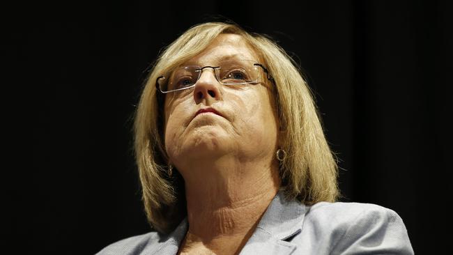 Victorian Minister for Police, Lisa Neville looks on during a press conferenceVictoria. Picture: NCA NewsWire/Daniel Pockett