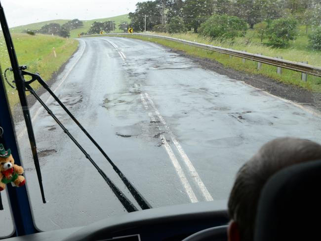 Australia’s worst road is the Glenelg Highway between Coleraine and Casterton, according to Trotters Coaches director Des Trotter. Picture: Karla Northcott