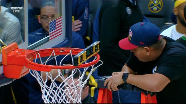 Is this an NBA game or construction site? Photo: Fox Sports.