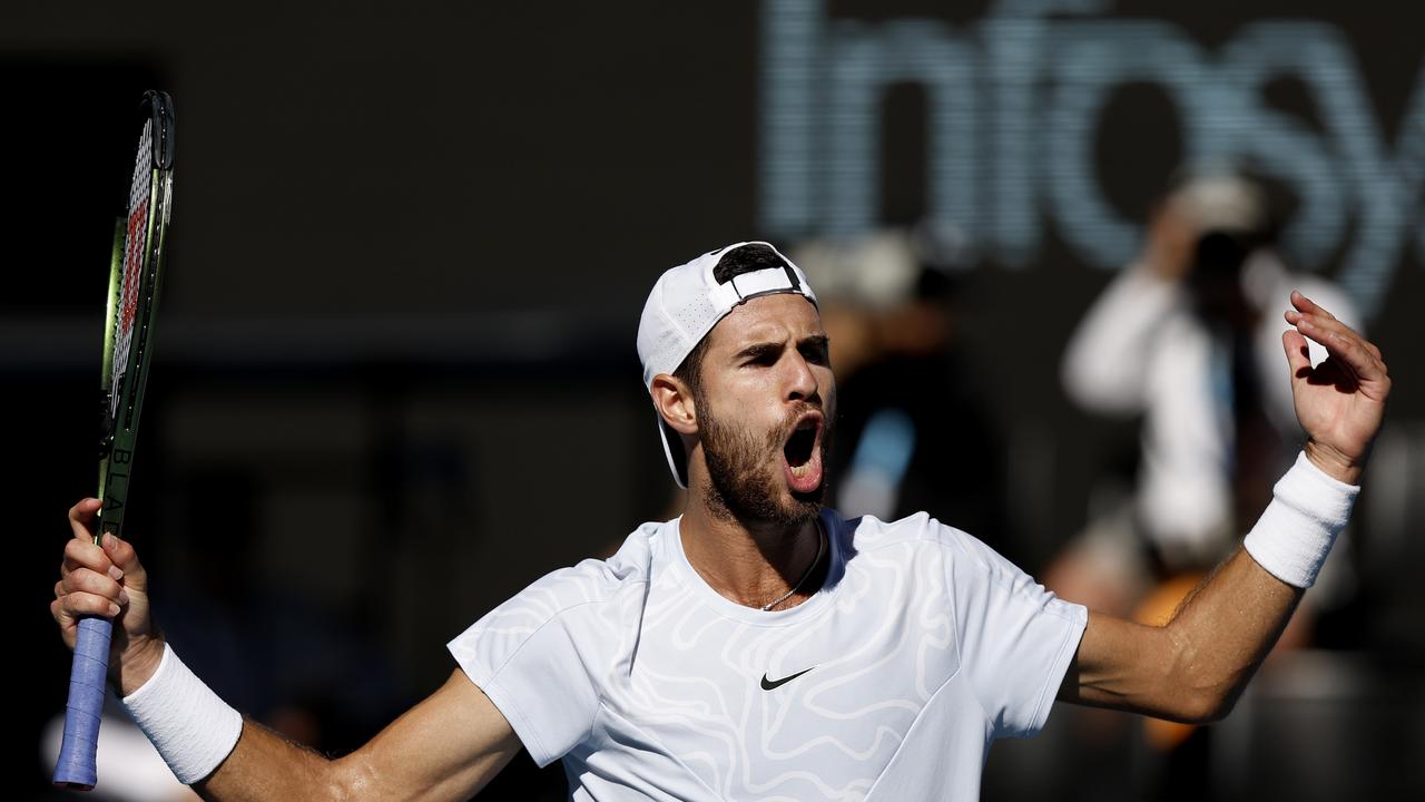 Karen Khachanov rallied in the third set before Tsitsipas proved too strong.