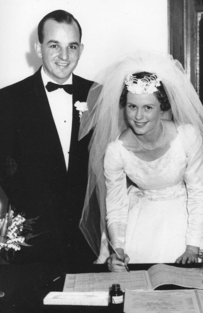 Brian Martin and wife Lorraine on their wedding day. Picture: Supplied