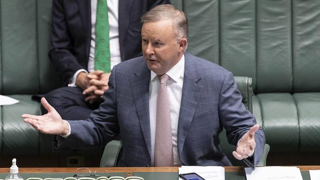 Anthony Albanese during a recalled session of parliament. Picture: Gary Ramage