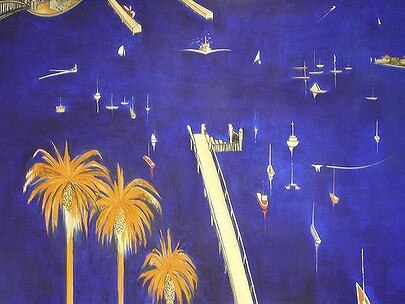 Alleged fake Brett Whiteley Big Blue Lavender Bay, 1988