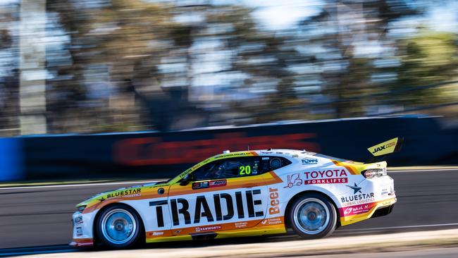 BATHURST, AUSTRALIA - OCTOBER 10: (EDITORS NOTE: A polarizing filter was used for this image.) David Reynolds driver of the #20 Tradie Been Racing Chevrolet Camaro ZL1 during practice for the Bathurst 1000, part of the 2024 Supercars Championship Series at Mount Panorama, on October 10, 2024 in Bathurst, Australia. (Photo by Daniel Kalisz/Getty Images)