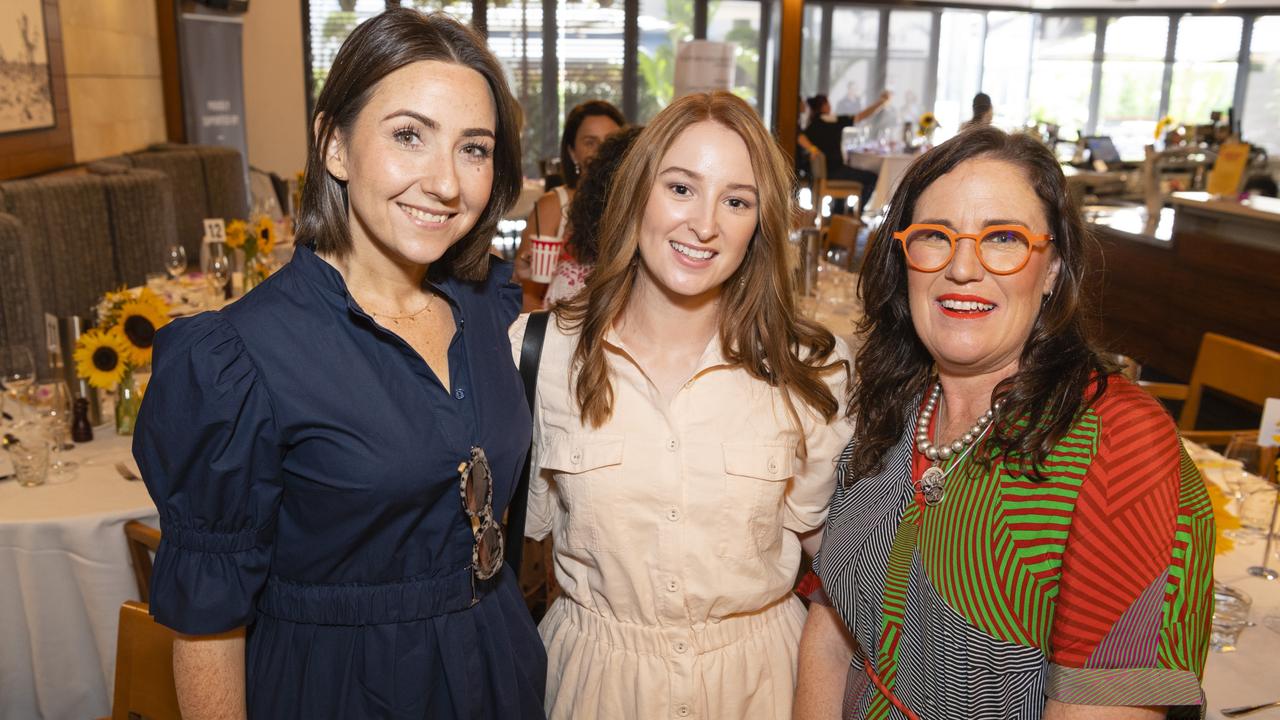 At the Protea Place International Women's Day luncheon are (from left) Jessica Dawson, Jenna Hall and Jill Tyler at Fitzy's, Tuesday, March 8, 2022. Picture: Kevin Farmer