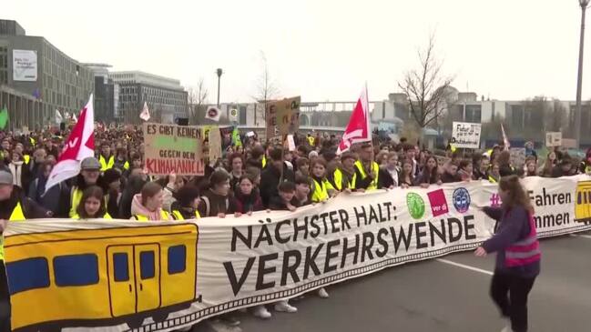 Climate activists join German public transport strike