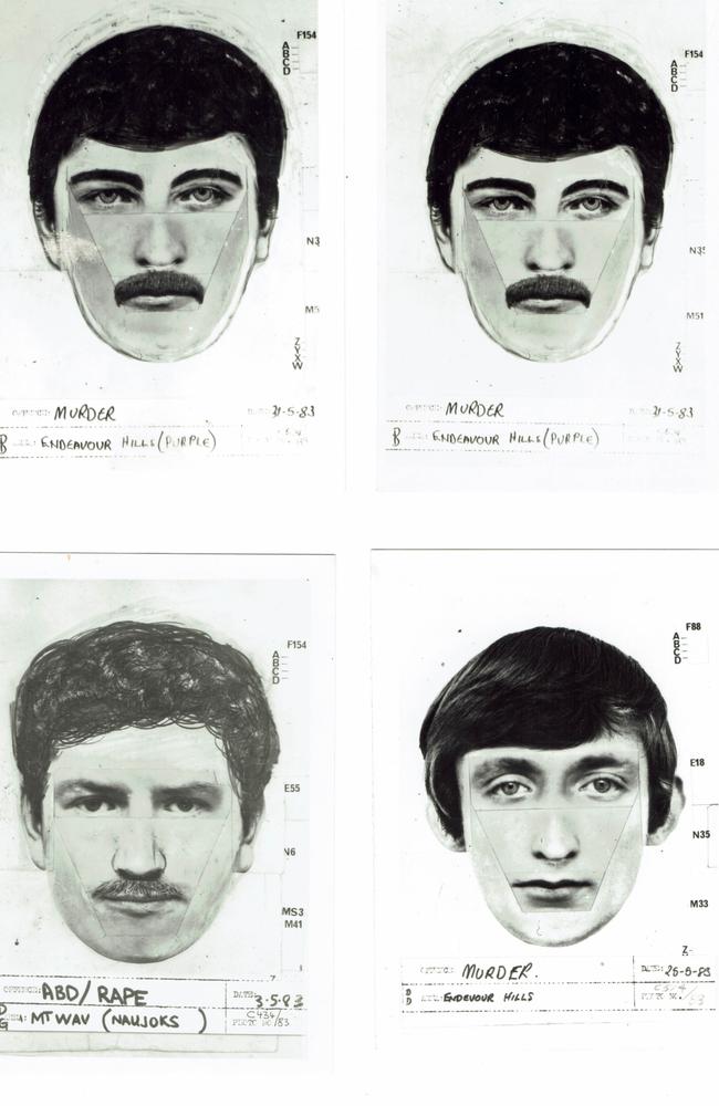 Photofit of suspects in relation to the 1983 murder of Rodney Mitchell in the Police Paddocks.