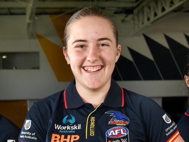 CROWS. Three new Crows draftees (l-r) Chloe Scheer, Katelyn Rosenweig, Hannah Martin.  Picture: Tricia Watkinson