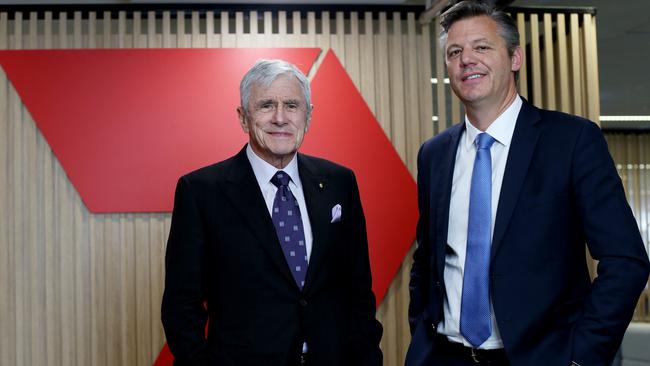 Seven West media boss Kerry Stokes with new Seven CEO James Warburton. Picture: Nikki Short