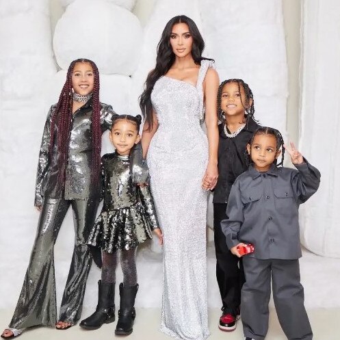 Kim Kardashian with her children: North, Saint, Chicago and Psalm. Picture: Kim Kardashian/Instagram