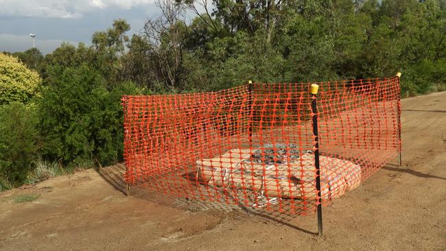 The dumped concrete at Mascoma St Reserve on February 25.