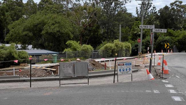 The construction site at the intersection of Alfred and Queen St yesterday. Picture: Jacob Carson