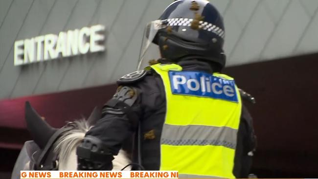 An officer is covered in poo. Picture: Sunrise