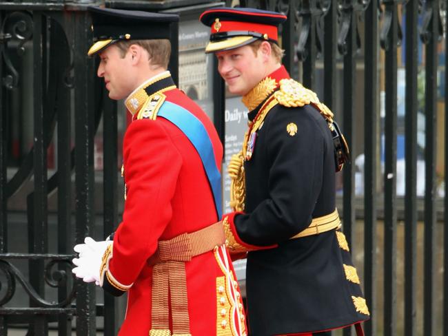 Prince William will serve as his Prince Harry’s best man, just as his brother did for him for his own royal wedding in 2011. Picture: Dan Kitwood/Getty Images