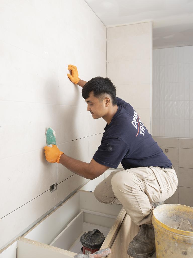 Sajjad Haidari of SA Quality Tiling at the Oakden home. Picture: Brett Hartwig