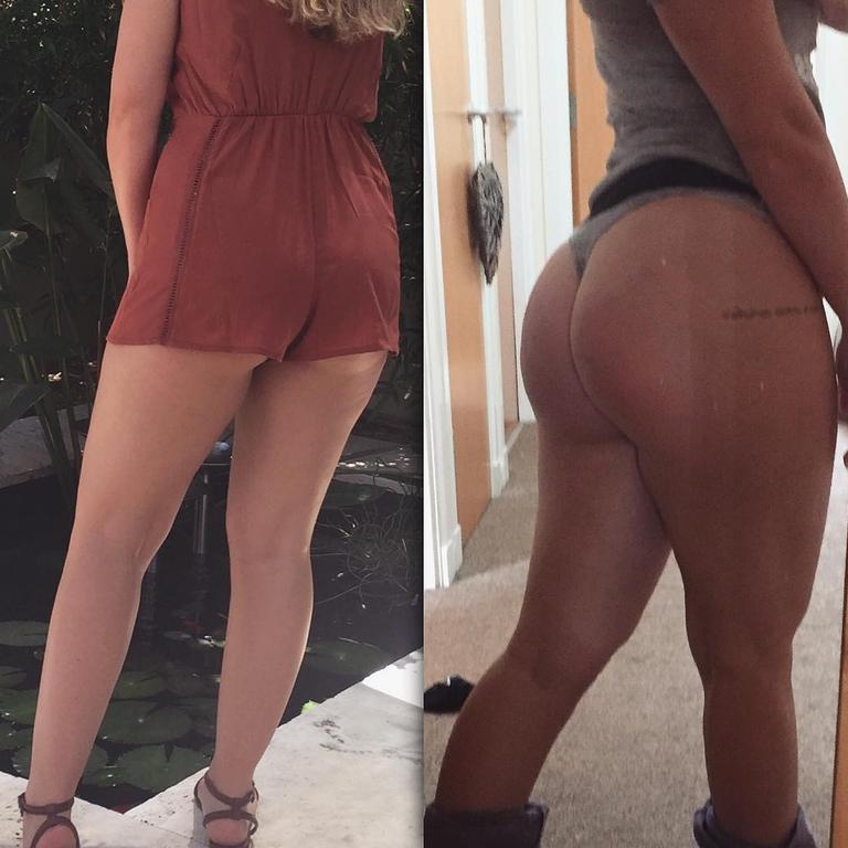 She's come a long way since she began training to boost her bottom. Picture: Instagram / Tammy Hembrow Fitness