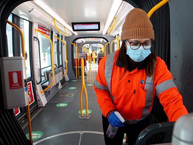 While face masks have not been made mandatory in NSW, Premier Gladys Berejiklian has urged residents to wear face masks when on public transport, in the supermarket, or in enclosed spaces where social distancing is difficult. Picture: Getty