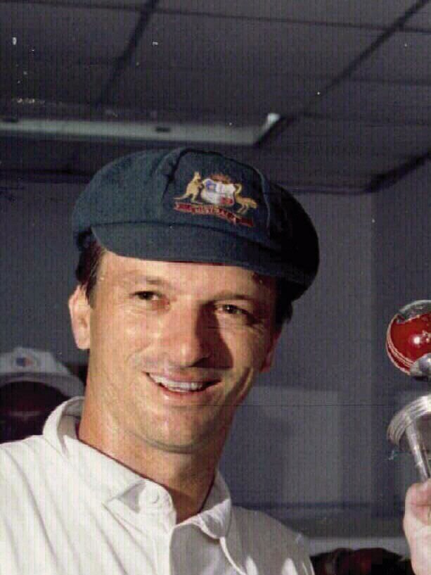 Waugh after Australia's victory over West Indies in Fourth Test at Sabina Park, Kingston in 1995.