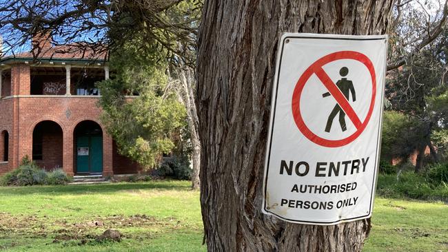 Keep out signs haven’t stopped vandals at the former St Paul’s Boys Home. Picture: Brooke Grebert-Craig