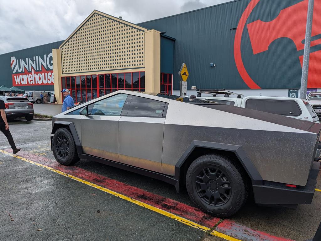 The futuristic vehicle was seen outside the hardware store. Picture: Reddit