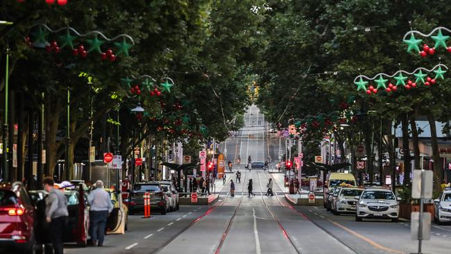 Bourke Street in the Melbourne CBD last week. Picture: Getty Images