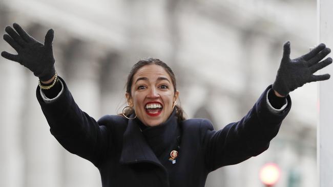 Rock star politician Alexandria Ocasio-Cortez at the Women's Unity Rally on January 19. Picture: Kathy Willens/AP